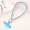 Correa de muñeca para móvil de diamantes azul cielo con anillo de metal y parche - Azul