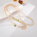 Catena per cellulare fatta a mano in stile cinese con cinque monete e ciondolo - Monete dei Cinque Imperatori + Tracolla Borsa Fortuna / Champagne