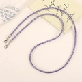 Chic purple beaded crossbody phone strap with sparkling crystals and silver lobster clasps - Purple
