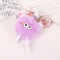 Portachiavi carino a forma di palla di carbone viola in peluche con gambe lunghe - Fuliggine Gambe Lunghe (K5645) / Viola