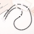 Faceted acrylic apple beaded crossbody chain with black heart and letter charms for phone - Black and White Rabbit Style / Black and White