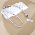 Close-up of luxury multi-color beaded crossbody phone strap with silver lobster clasp - Crossbody Chain / Colorful Style (K2694)