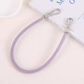 Light purple suede fabric wrist strap with silver metal lobster clasps for bags or phones - Purple