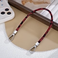 Fashionable red leopard print PU leather strap with silver lobster clasps for bags - Burgundy