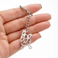 Portachiavi in acciaio inossidabile argento con ciondolo a forma di cane dal design minimalista - 009