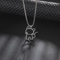 Collana minimalista in argento con ciondolo a gatto cavo e catena regolabile unisex - Stile Gatto Argentato / Collana 60cm
