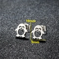 Boucles d'oreilles pingouin en acier inoxydable avec cœur ajouré, 10mm x 9mm - Forme de Manchot (380) / Acier