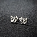 Minimalist hollow butterfly stud earrings in silver stainless steel for women - 267 Steel Color