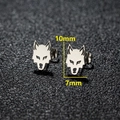 Boucles d'oreilles loup en acier inoxydable pour hommes et femmes hauteur 10mm - Forme Tête de Loup (383) / Acier