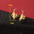 Pendientes de gatito corriendo en acero inoxidable dorado para mujer y niña - 793 Gato Gateando Dorado