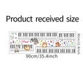 Flat layout of cute cartoon cat and piano keyboard wall sticker measuring 90cm by 30cm - 30*90cm