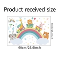 Detailed view of PVC wall decal showing animal train dimensions 40x60cm for kids room - 40*60cm