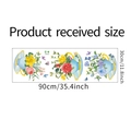 Size specifications for floral teapot wall decals, 90x30cm measurement display for home decor - Floral Tea Cup Style (LD93045)