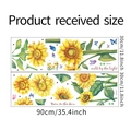 Dimensioni dettagliate degli adesivi murali girasole con layout PVC 30x90 cm - 90x30cm x 2 Fogli