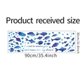 Layout detail showing 30x90cm dreamlike starry fish wall stickers with blue fish and stars - 30*90CM Layout