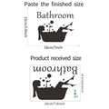 Self-adhesive bathroom wall sticker featuring a woman in a bathtub silhouette and bubbles - 14.3x20cm