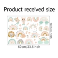 Detail view of animal and rainbow wall stickers layout sized 60x40cm for kids rooms - 40x60cm Layout