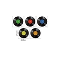 Adesivi murali dischi in vinile retrò in cinque colori per decoro musica 24,5cm - 24.5*24.5cm