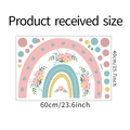 Layout dettagliato degli adesivi murali con arcobaleno e fiori, misura 60x40cm - Layout 40*60cm
