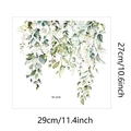 Detail van aquarel eucalyptus muursticker met afmetingen van 29cm x 27cm - Eucalyptus Stijl (M-204)