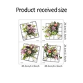 Specifiche dimensionali per set di 4 adesivi murali floreali viola da 29,3 cm quadrati - Stile Maglia Floreale Simulata (W-12印)