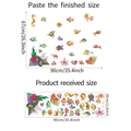 Cartoon ocean world wall sticker layout guide showing layout and compact sheet sizes - Ocean World Style (FX-D182)