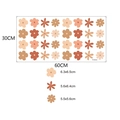 Detailed dimension sheet showing floral wall stickers with various sizes and earthy tones - Floral Pattern Style (FX-B332)