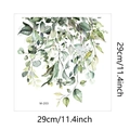 Detailed view of watercolor tropical green leaves wall sticker measuring 29cm by 11.4 inches - Eucalyptus Branches and Leaves Style (M-203)