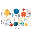 Detailed view of cartoon solar system wall stickers with 90cm width dimensions - Solar System Cartoon Style (FX-C48印)