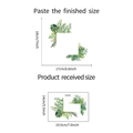 Detailed size specifications for tropical green leaf wall decals showing layout and dimensions - Tropical Plant Style (KG283印) / Received Size 14x19.5cm
