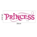 Sticker mural PRINCESS rose avec couronne, dimensions 39cm x 14,3cm pour décoration - Princesse Avec Couronne (FX-F55) / 14.3x39cm