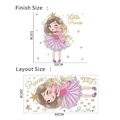 Detaillierte Größentabelle für Prinzessin Wandtattoo mit Layout- und Endmaßen im Detail - Cartoon Mädchen Und Einhorn (FX-B102印)