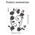 Detaillierte Ansicht der Maße 60x45cm für Blumen-Wandaufkleber und FX1201-Design - 46*58.5cm/FX1201 Schwarzer Druck / Schwarz