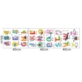 Detail view of 26 animal alphabet wall stickers in waterproof PVC for kids room - Flat Wall Sticker Style (MG3003)