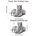 Especificaciones de tamaño detalladas para vinilo decorativo de tigre blanco y cachorro - 30x39cm (FX-F228印)