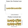 Detailed size chart for sunflower wall decals showing sheet and finished display dimensions - 30x60cm (FX-B290)