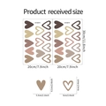 Detail showing Morandi earth tone heart wall decals with dimension markings - 20x30cm x 2 Sheets Layout