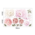 Detailansicht der Pfingstrosen-Wandtattoos mit Abmessungen und Layout-Darstellung - 30*90CM*2PCS Layout