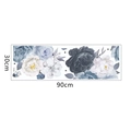 Detail view of peony flower wall stickers in blue and white tones measuring 90x30 cm - Blue Peony Flower (FX-D36) / 30*90cm Layout/FX-D36 Printed