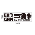 Detail view of black PVC game console and headset wall stickers for gaming room decor - 30*90cm Layout (FX-D65 Printed)