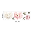 Peony flower wall sticker detail showing 90x30cm size with pink and white blooms - 30x90cm Layout (FX-D03)