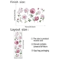 Gedetailleerde maattabel voor aquarel pioenroos muurstickers met lay-out en afmetingen - 30x90cm (FX-D113)