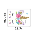 Unicorn wall decal with pink roses and golden horn details measuring 19.3cm x 14.5cm - Unicorn (KG152)