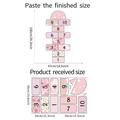 Detailed size chart for pink hopscotch wall stickers showing layout and finished dimensions - 39*50cm*2pcs/FX-F362 Printed