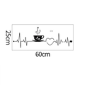 Detail view of coffee cup heartbeat wall sticker with dimensions 60cm by 25cm - DZ796 Style / 25*60cm