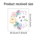 Adesivo murale floreale in PVC con peonie e farfalle, misura 21x19,5 cm - Stile Fiori Freschi e Farfalle (M-15) / 19.5*21cm