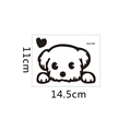 Detailed view of KG165 dog wall sticker showing 14.5cm x 11cm dimensions and vinyl material - 11*14.5cm/SY802