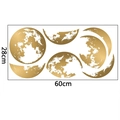 Set di adesivi murali fasi lunari dorate 28x60cm con finitura metallica lucida - Oro