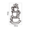 Dettaglio dell'adesivo murale con tazze da caffè con misure 38cm altezza e 22cm larghezza - 22*38cm