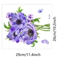 Detalle de vinilos decorativos de anémonas moradas con medidas 29cm x 26cm - Estilo Flor de Anémona Púrpura (M-232) / 29cmx26cm